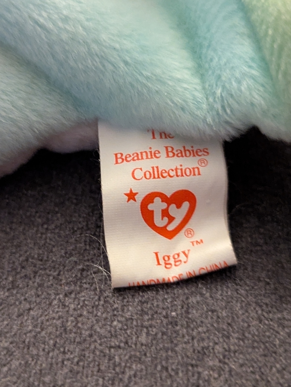 Ty Beanie Baby Iggy the Iguana 1997 Pastel Tie Dye Retired Plush Toy - Picture 5 of 7